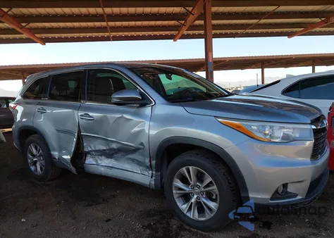 2015 Toyota Highlander Le Plus V6 z USA, uszkodzony, nr VIN 5TDZKRFH2FS058961